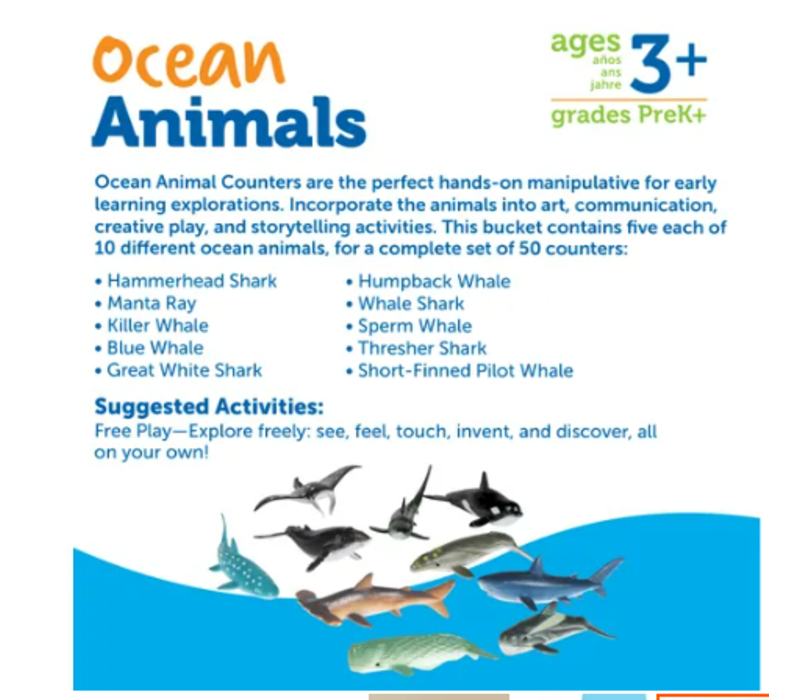 Ocean Animals Counters, Set of 50*