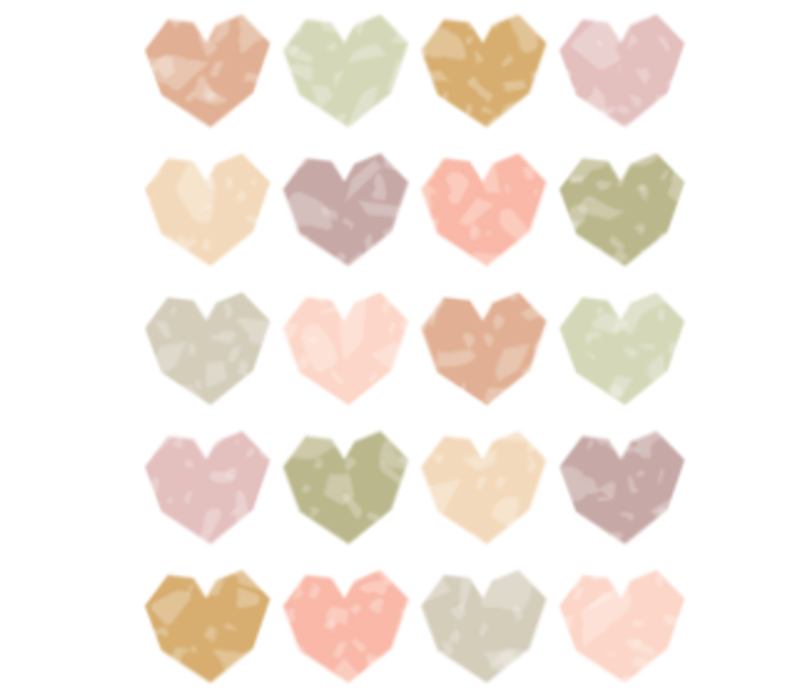 Terrazzo Tones Hearts Stickers*