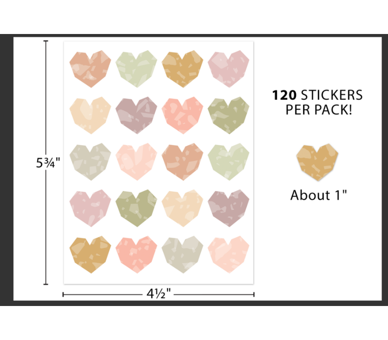 Terrazzo Tones Hearts Stickers*
