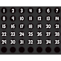 Black and White Numbers Magnetic Accents