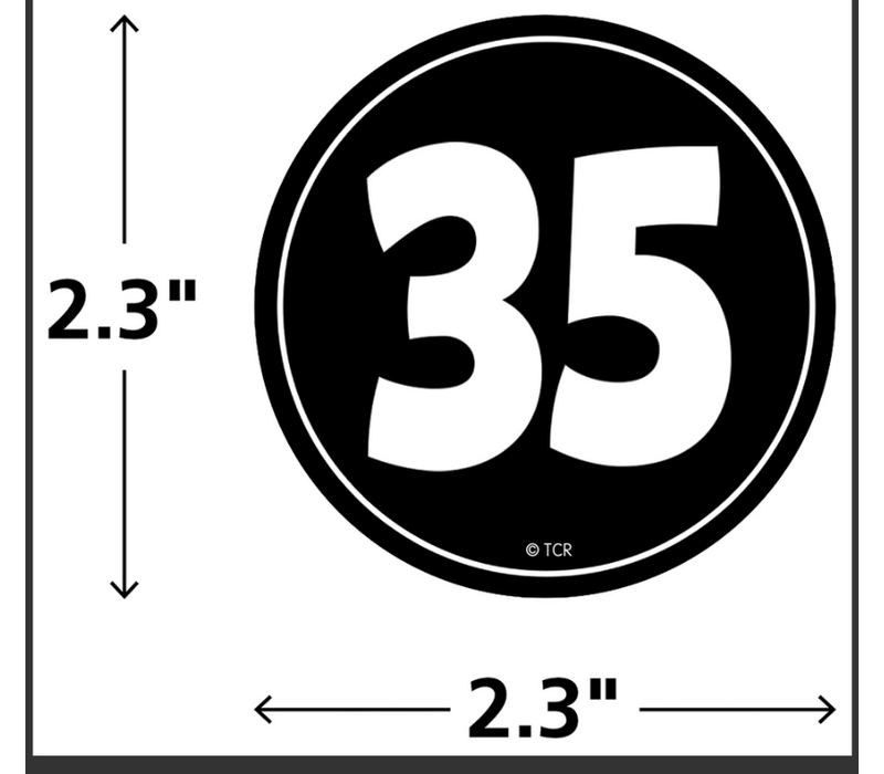 Black and White Numbers Magnetic Accents