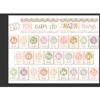 Terrazzo Tones Alphabet Affirmations Bulletin Board*