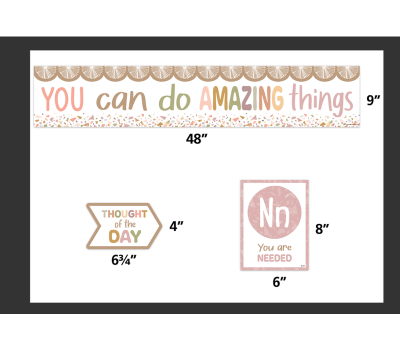 Terrazzo Tones Alphabet Affirmations Bulletin Board*