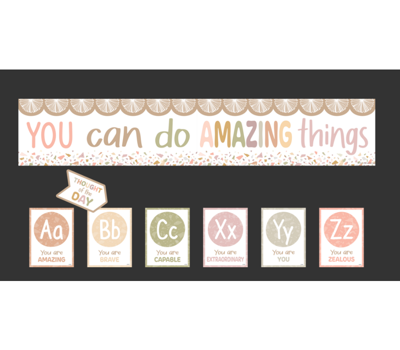 Terrazzo Tones Alphabet Affirmations Bulletin Board*