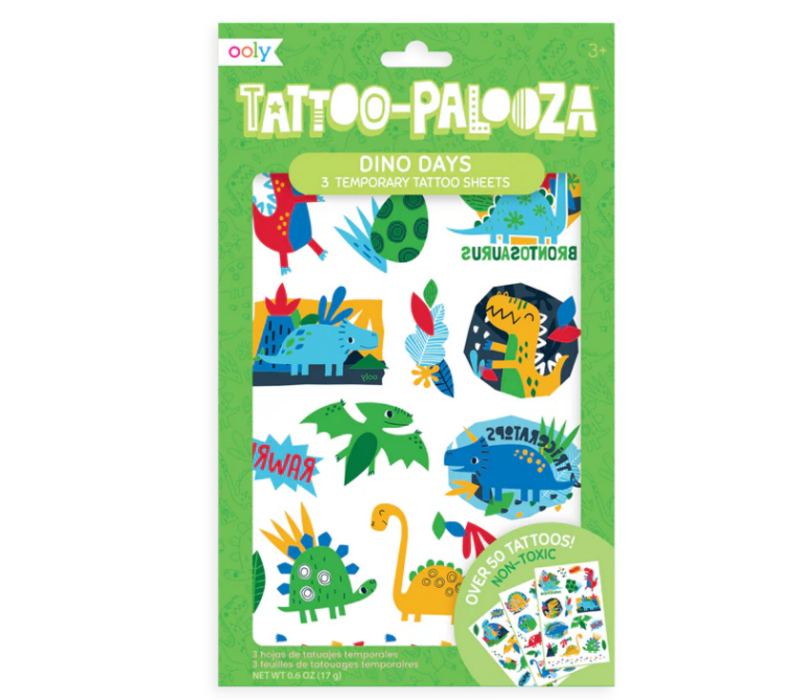 Tattoo-Palooza Temporary Tattoos - Dino Days - 3 Sheets*