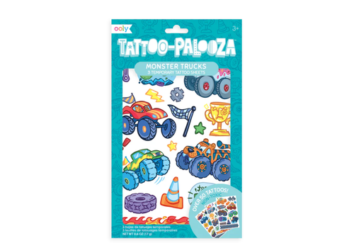 ooly Tattoo-Palooza Temporary Tattoos - Monster Truck - 3 Sheets*