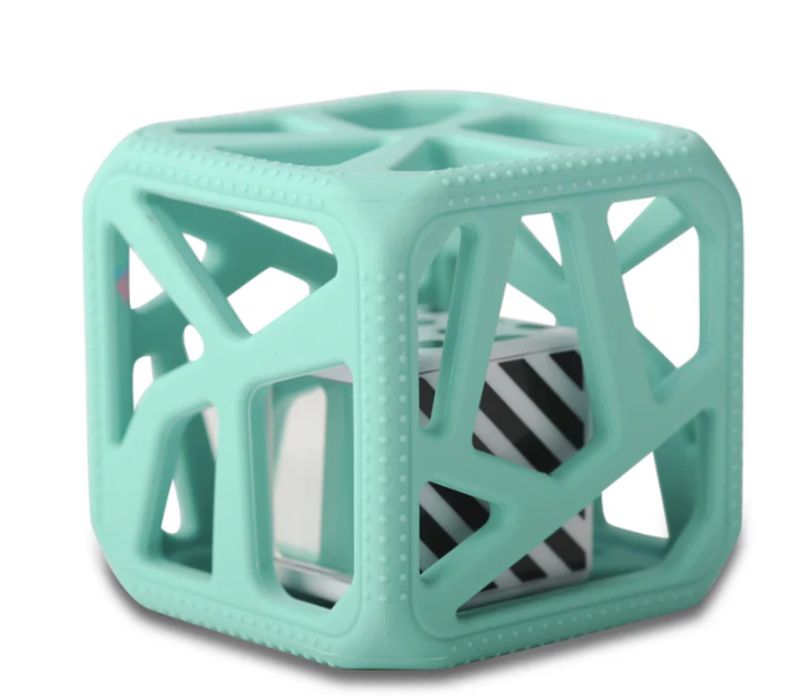 Chew Cube - Easy-Grip Teether Rattle - mint
