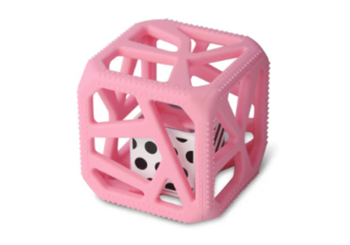 Malarkey Kids Chew Cube - Easy-Grip Teether Rattle - Pink*