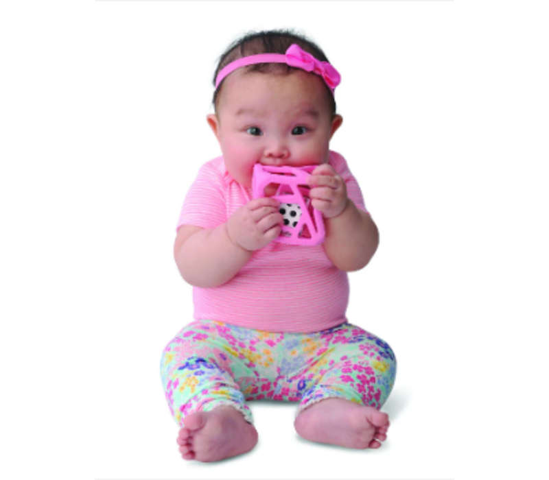 Chew Cube - Easy-Grip Teether Rattle - Pink*
