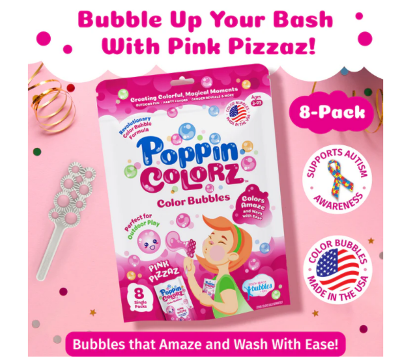 Poppin Colorz - Pink  Color Bubbles (Includes 8 single packs)*