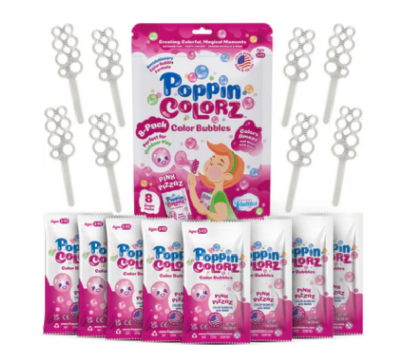 Poppin Colorz - Pink  Color Bubbles (Includes 8 single packs)*