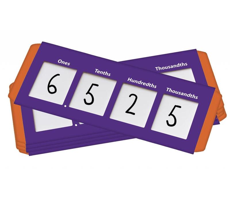 Place Value Sliders: Thousanths to Ones, set of 10