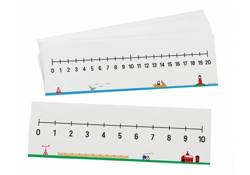 Didax Write-On/Wipe-Off 0-10 / 0-20 Number Lines, Set of 10