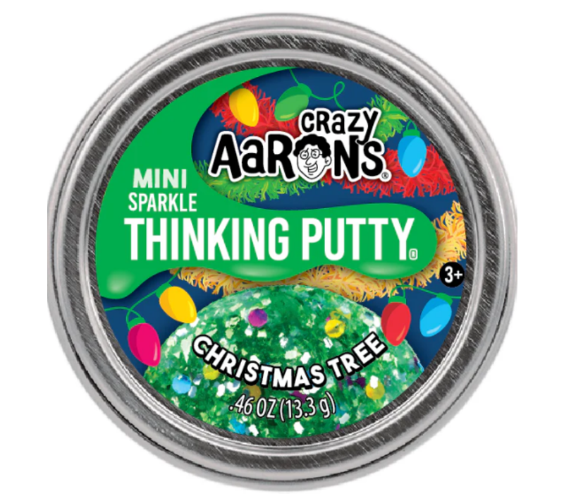 Crazy Aarons Christmas Tree Mini 2 Inch Thinking Putty Tin