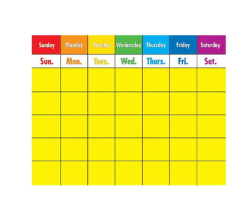 Colorful Calendar Chart* (D)