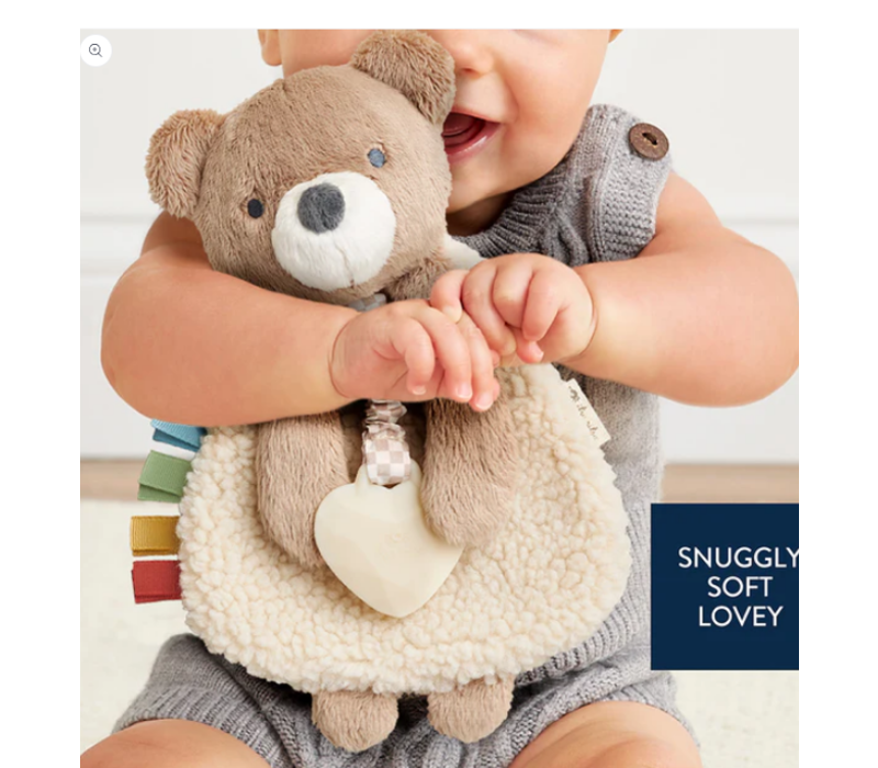 Itzy Lovey™ Plush and Teether Toy - Theo  the Bear*
