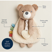 Itzy Lovey™ Plush and Teether Toy - Theo  the Bear*