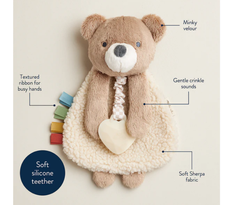 Itzy Lovey™ Plush and Teether Toy - Theo  the Bear*