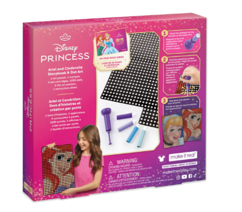 Make It Real Disney Princess Stamp To Reveal™ 2pk Ariel & Cinderella Storybook & Dot Art*