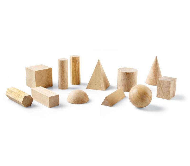 Wooden Geometric Solids, Set of 12
