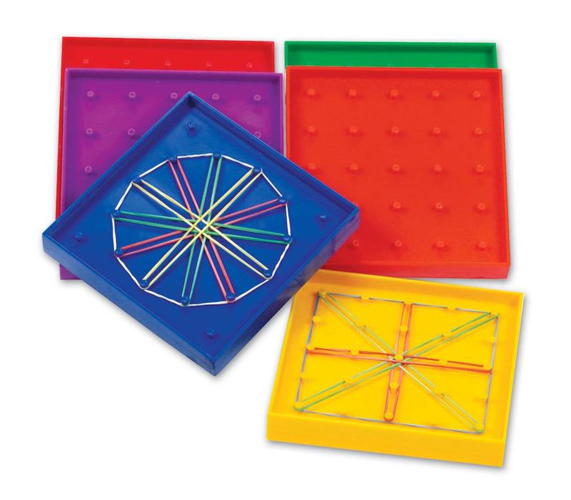 5" Double-Sided Assorted Geoboards, Set of 6