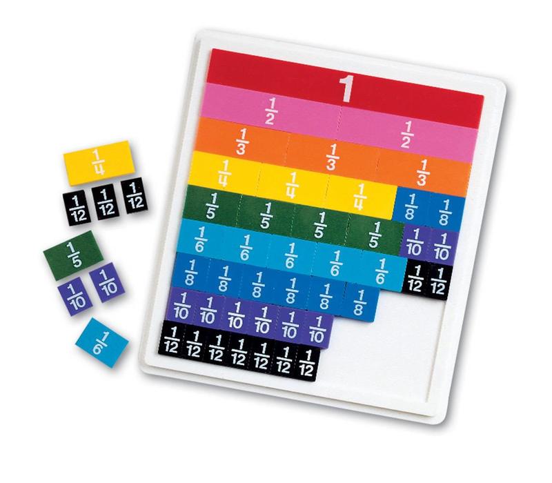 Rainbow Fraction Plastic Tiles with Tray