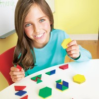 1 cm Plastic Pattern Blocks, Set of 250