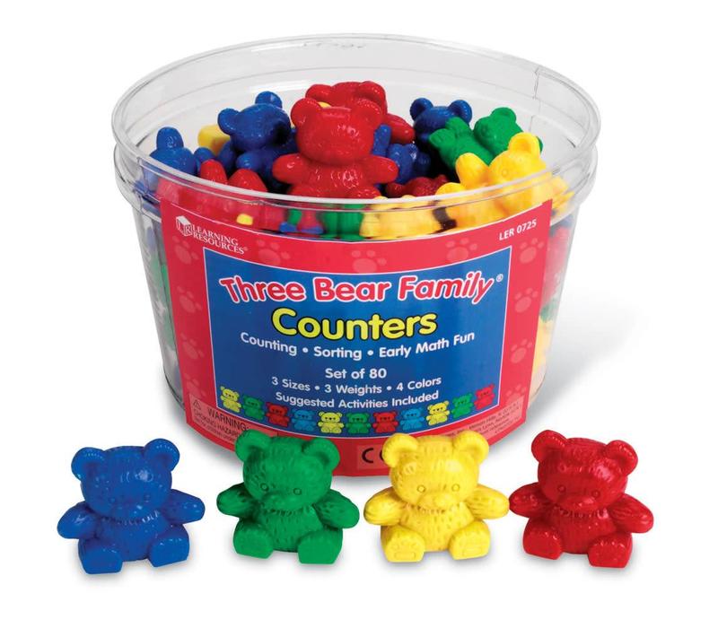 Three Bear Family Counters, Set of 80
