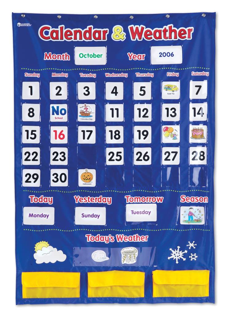 Calendar & Weather Pocket Chart Learning Tree Educational Store Inc.