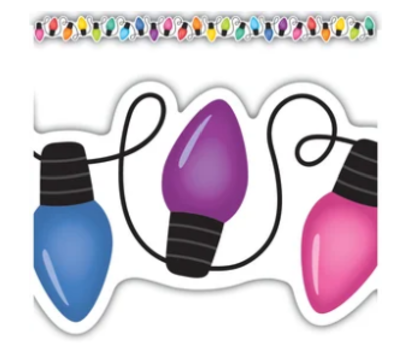 Colorful Holiday Lights Die-Cut Border Trim*