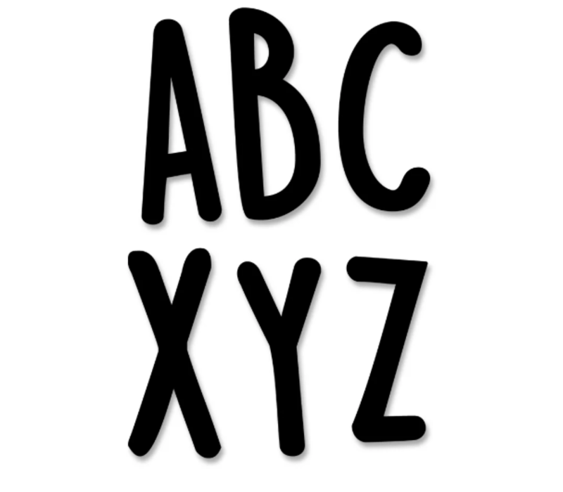 Casual Black 2 Inch Uppercase Letter Stickers*