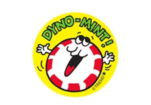 Trend Enterprises Dyno-mint!, Peppermint Candy scent Retro Scratch 'n Sniff Stinky Stickers*