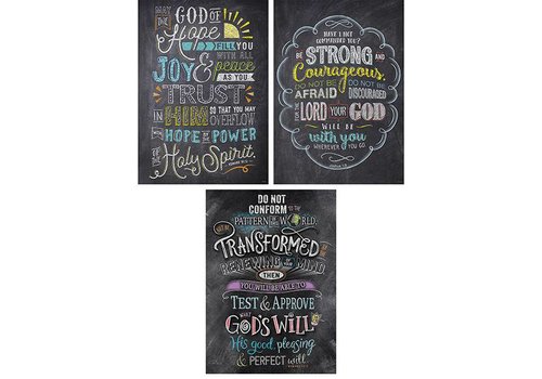 Creative Teaching Press Bible Verses in Chalk Rejoice Inspire U Poster 3-Pack*