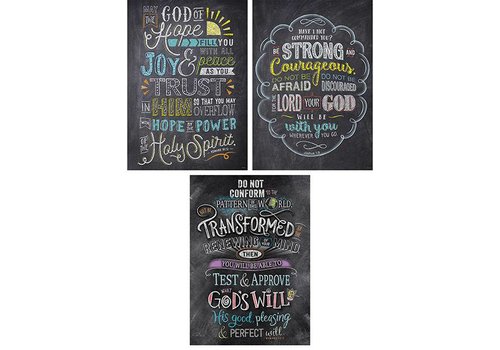 Creative Teaching Press Bible Verses in Chalk Rejoice Inspire U Poster 3-Pack