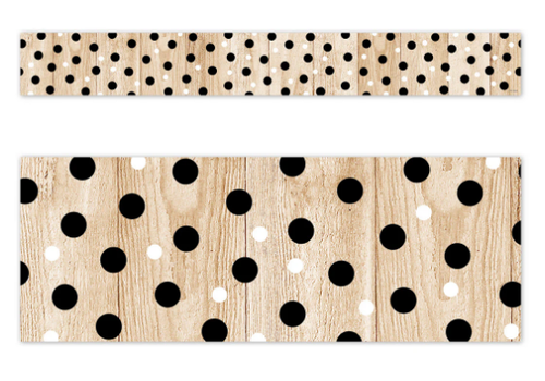 Creative Teaching Press Core Decor Polka Dots on Wood EZ Border