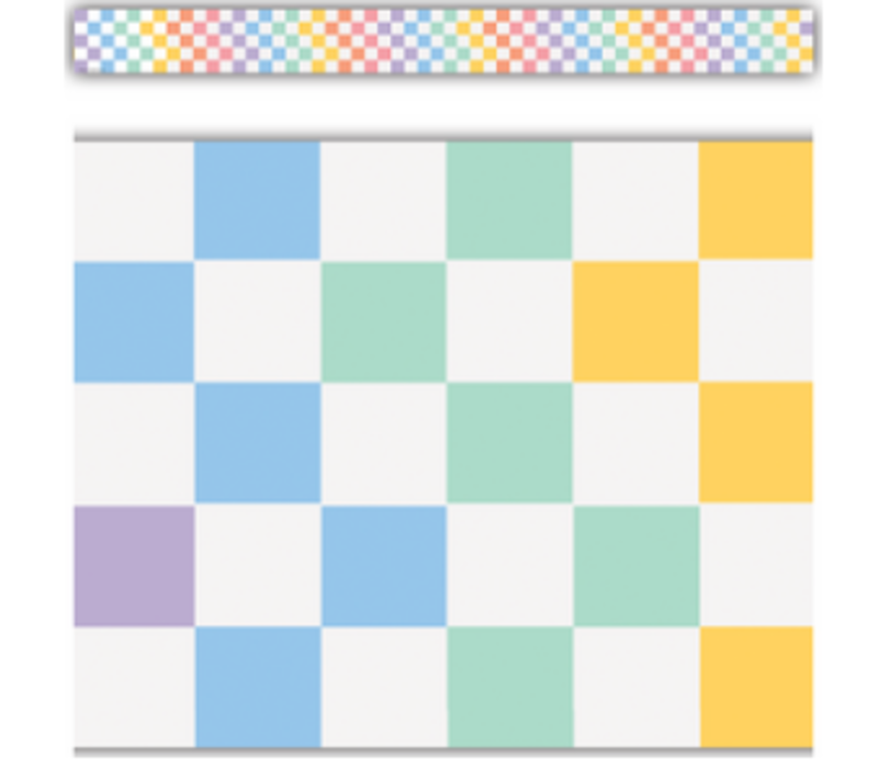 Cool for School Checkers Straight Border Trim