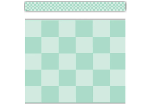 Teacher Created Resources Cool for School Green Checkers Straight Border Trim*