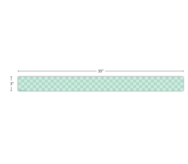 Cool for School Green Checkers Straight Border Trim*