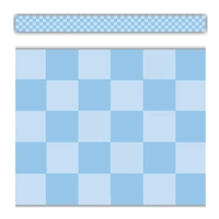 Cool for School Blue Checkers Straight Border Trim*