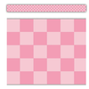 Cool for School Pink Checkers Straight Border Trim*