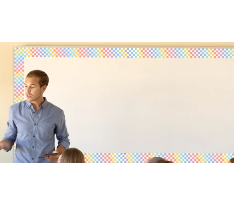 Cool for School Checkers Straight Border Trim