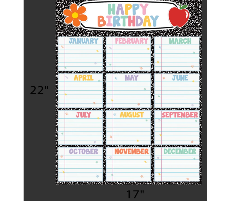 Cool for School Composition Happy Birthday Chart*