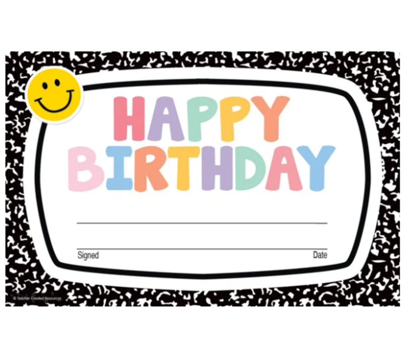 Cool for School Happy Birthday Awards*