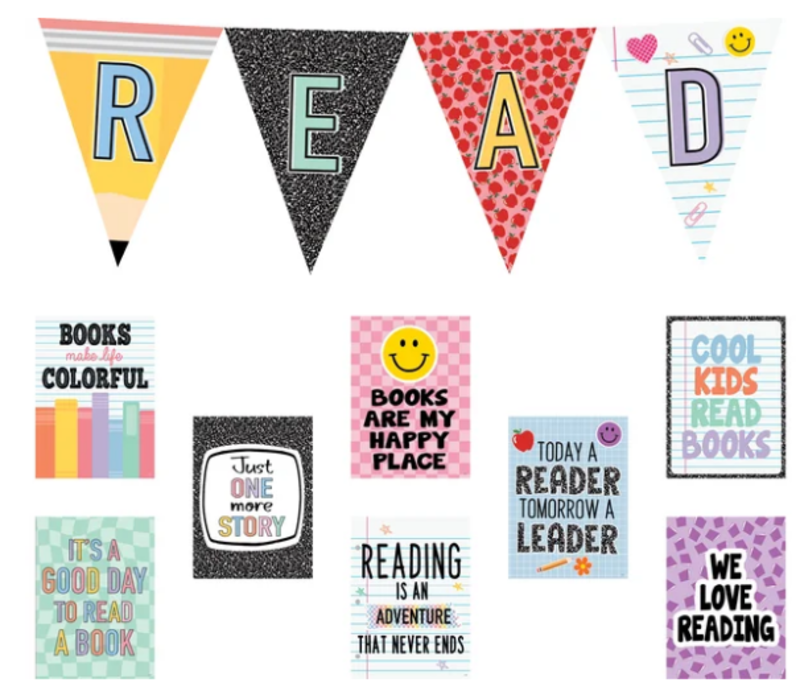 Cool for School Read Pennants Bulletin Board*