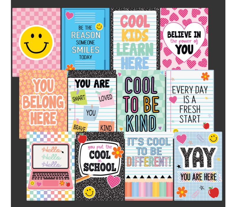 Cool for School Positive Sayings Small Poster Pack*