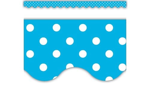 Teacher Created Resources Aqua Polka Dots Scalloped Border Trim*