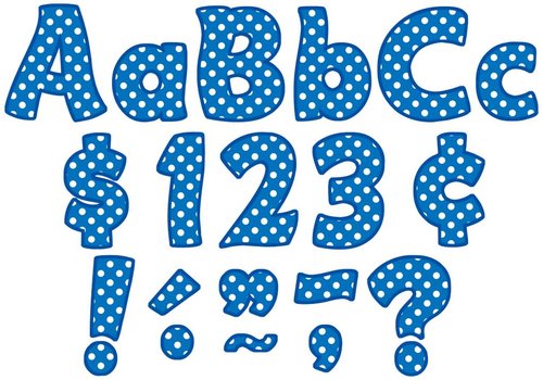 Teacher Created Resources Blue Polka Dots Funtastic 4" Letters Combo Pack