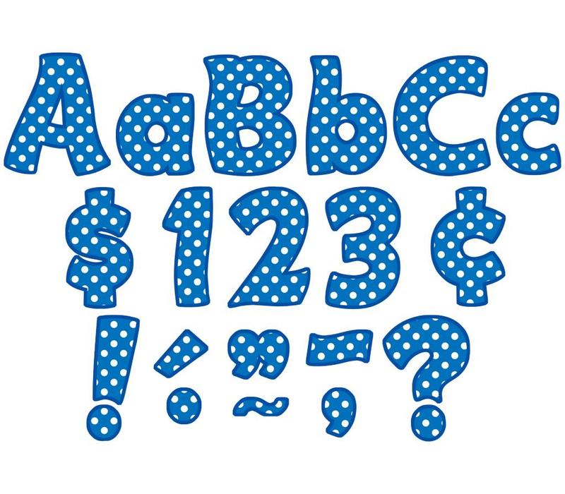 Blue Polka Dots Funtastic 4" Letters Combo Pack (D)