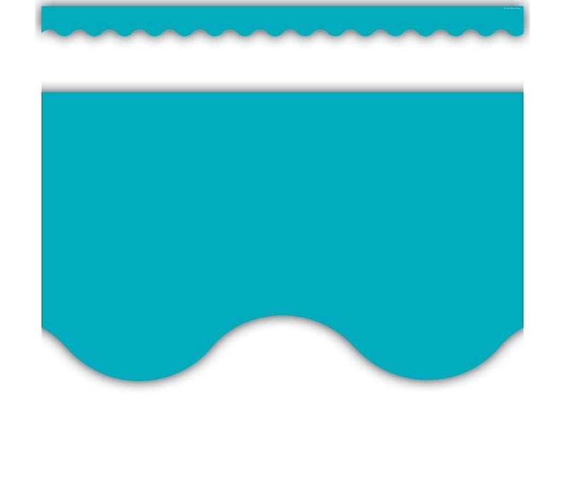 Teal Scalloped Border Trim