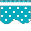Teacher Created Resources Teal Polka Dots Scalloped Border Trim